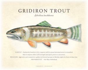 Gridiron Trout Giclee Print