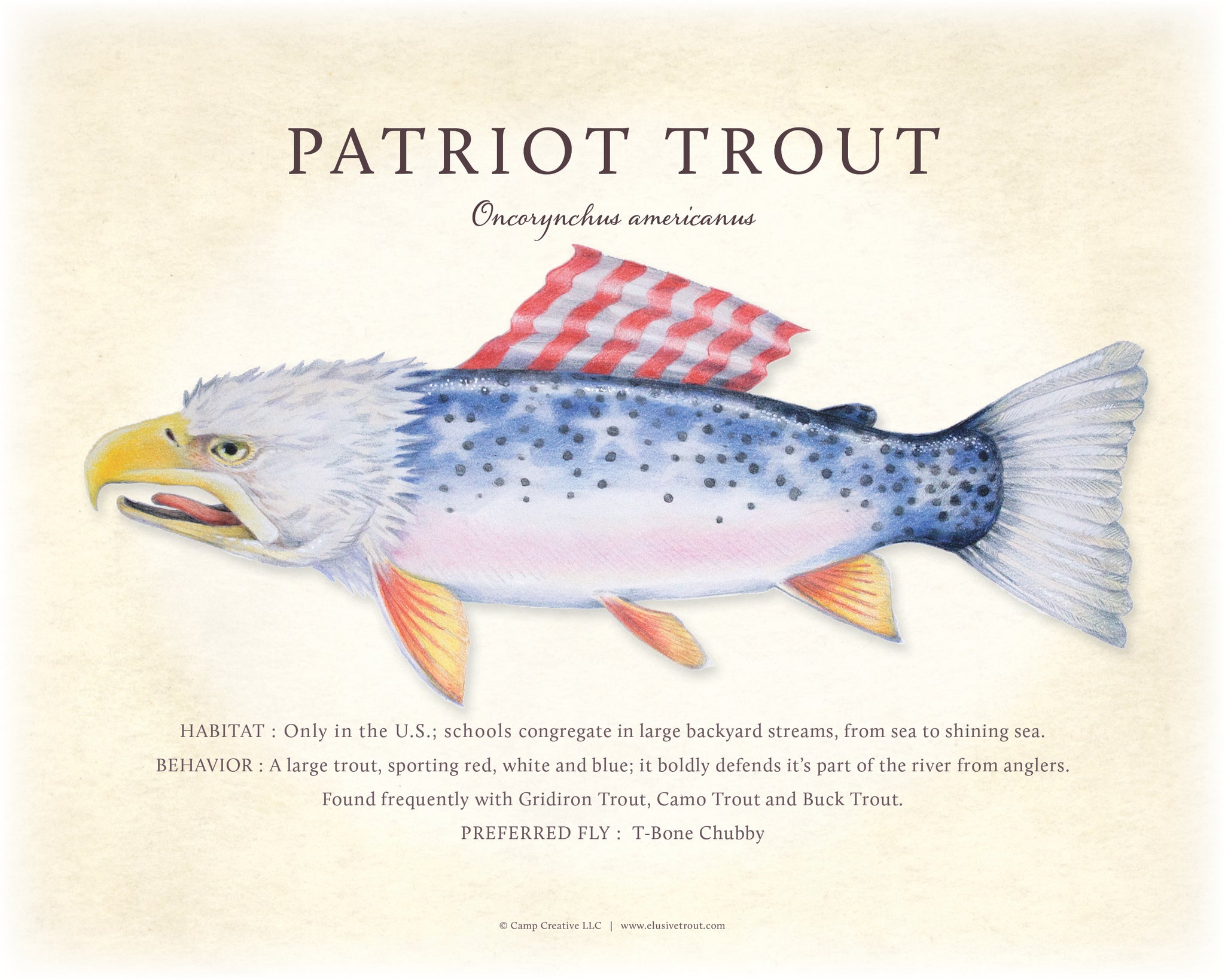 Patriot Trout Giclee Print